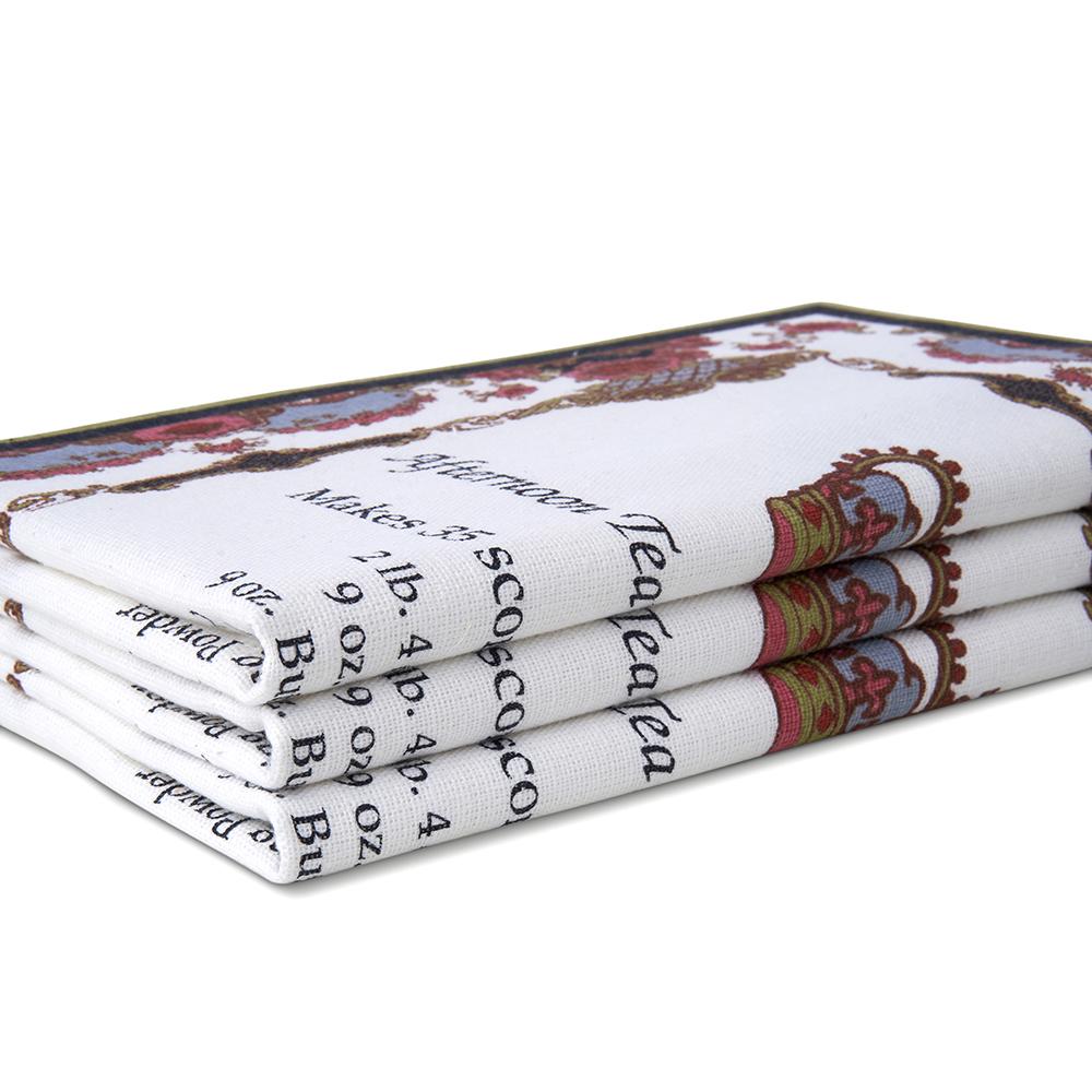 Empress Royal Pattern Tea Towels Stacked on an Angle