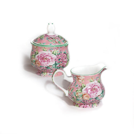 Rose Garden Sugar Bowl & Creamer Set