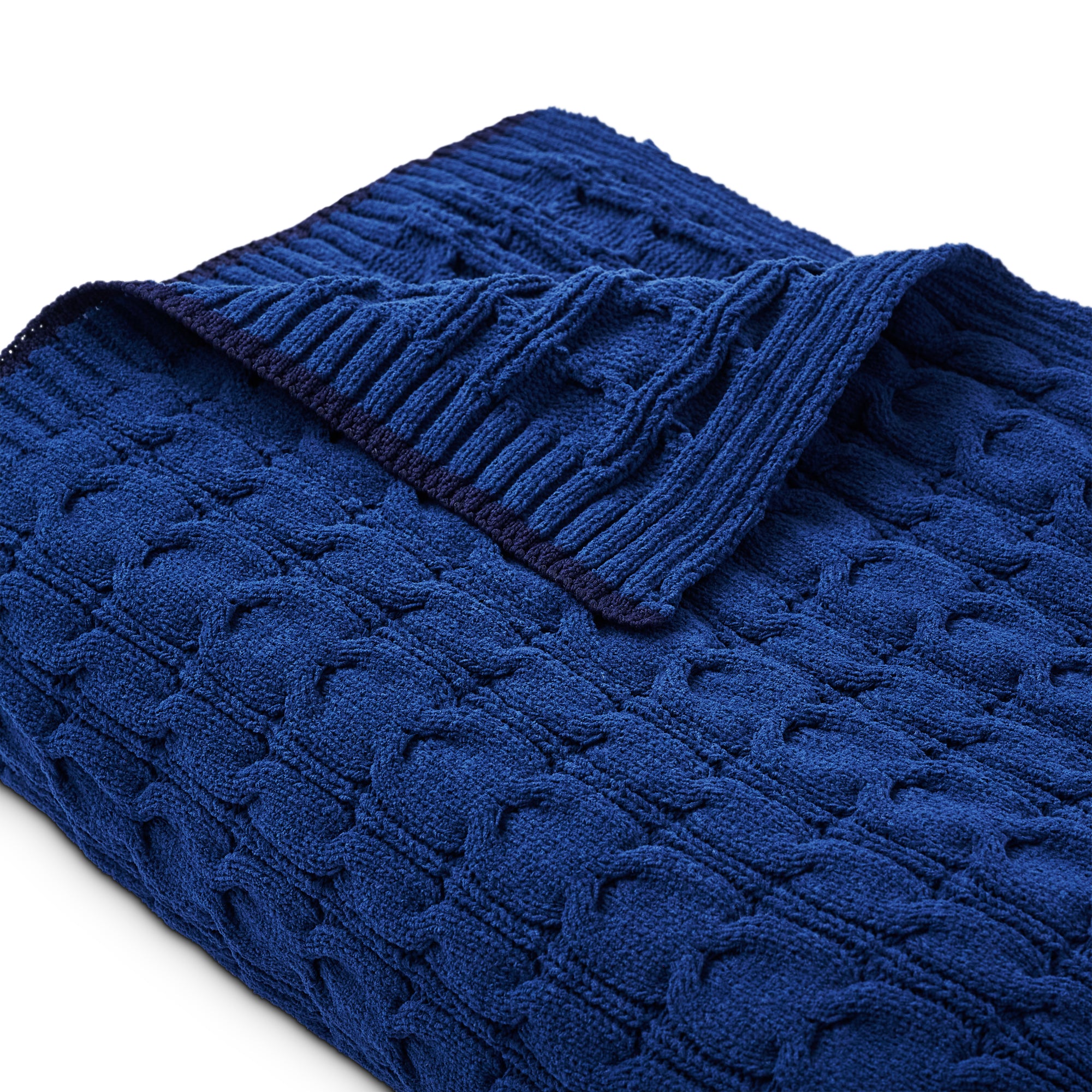 Luxurious Cable factory Knit Blue Throw Blanket