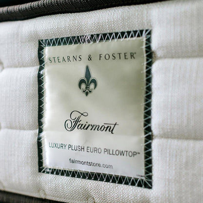The Fairmont Signature Bed - Sealy Sterns & Foster luxury plush Euro pillowtop label on side angle